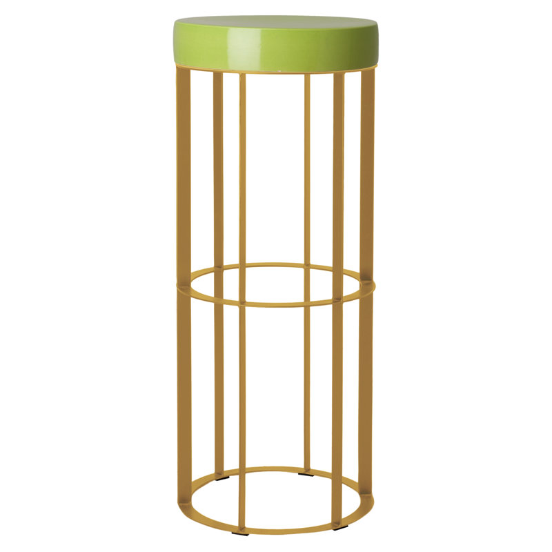 Luker Iron Outdoor Stool, 47", Gold/Green