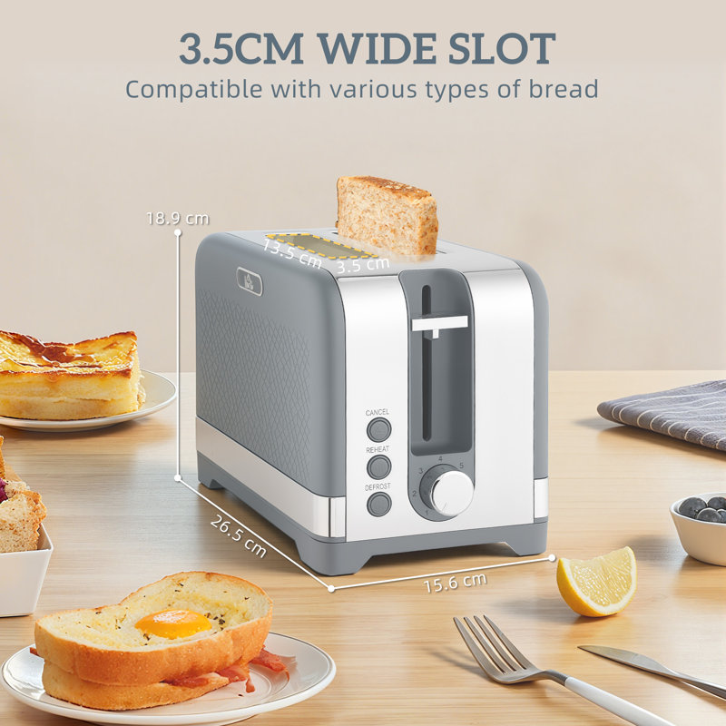 Kettle and Toaster Set, Grey/Silver