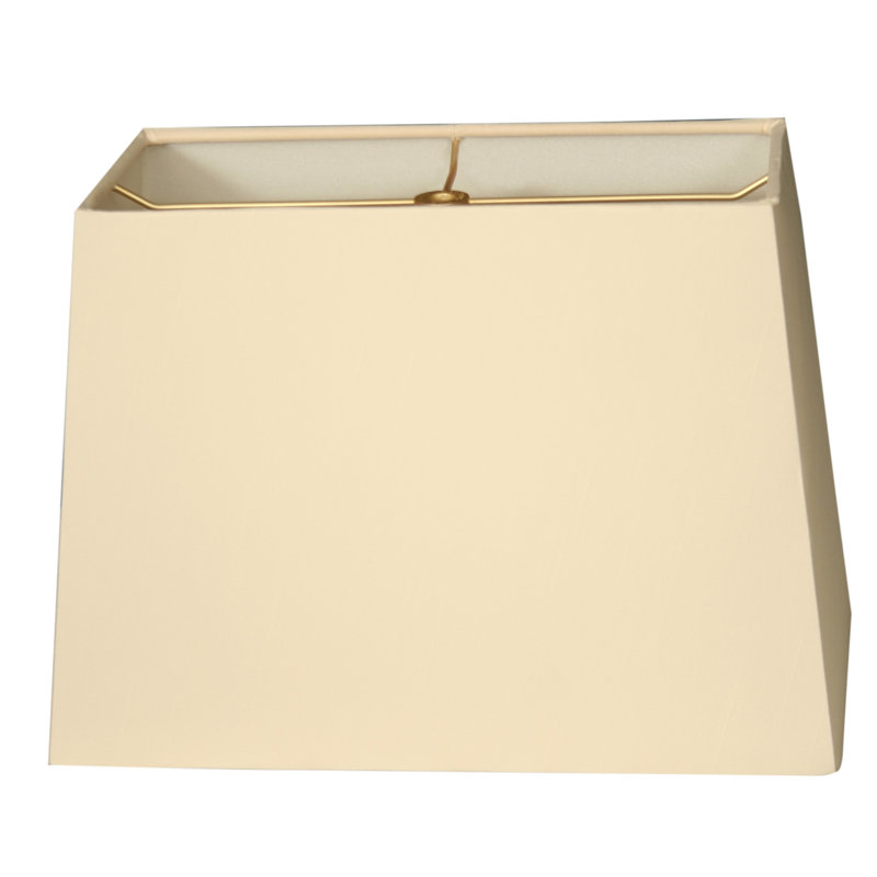 Abat-jour rectangulaire en soie / shantung (araignée), Coquille d'œuf, H 10 po x l 14 po x P 8 po