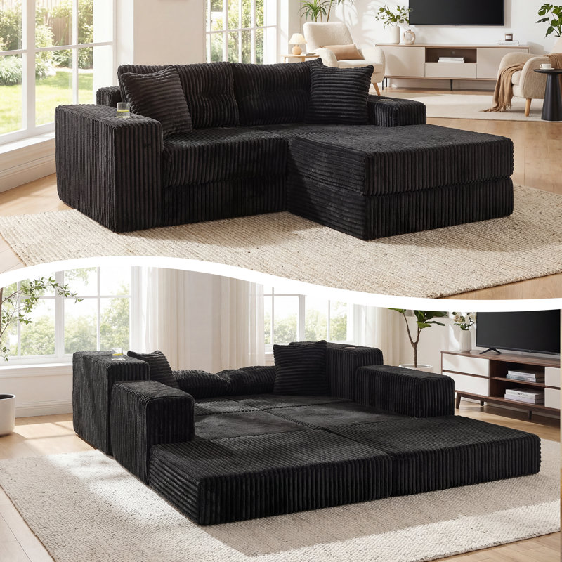 3 Seater Velvet Sofa, Black