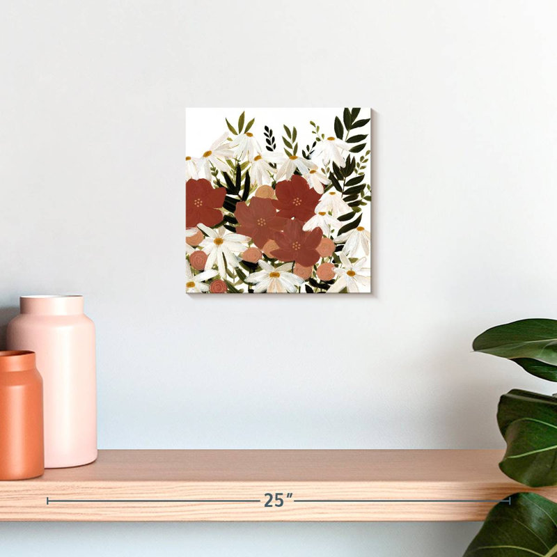 Harnek fleurs en terre cuite I, H 10 po x l 10 po