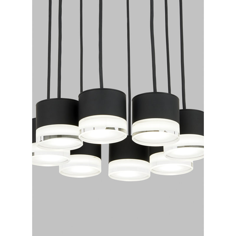 Gable 8 - Light LED Pendant, Nightshade Black