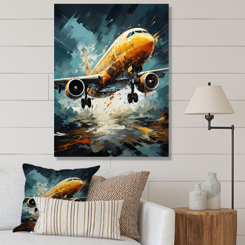 Orange Aerodynamics Plane - Plane Canvas Prints, H 20 po x l 12 po x P 1 po, Toile tendue