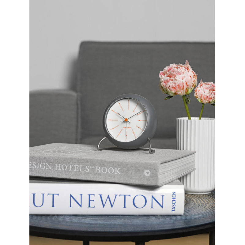 Bankers Electric Clock, White/Dark Gray