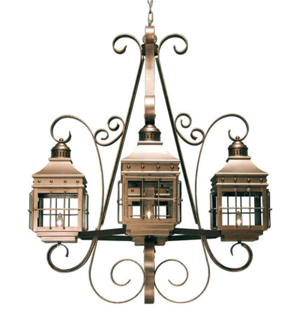 Lustre classique / traditionnel à 4 lumières à intensité variable Siro, Capri Premium, Nouveau Mica
