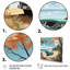 Vintage Oldtimer Classic Turquoise Car Beachside sur impression sur toile-431061449-431061489