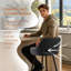 Faux Leather Upholstered Bar Stools with Armrests and Cut‑Out Backrest-1342544536