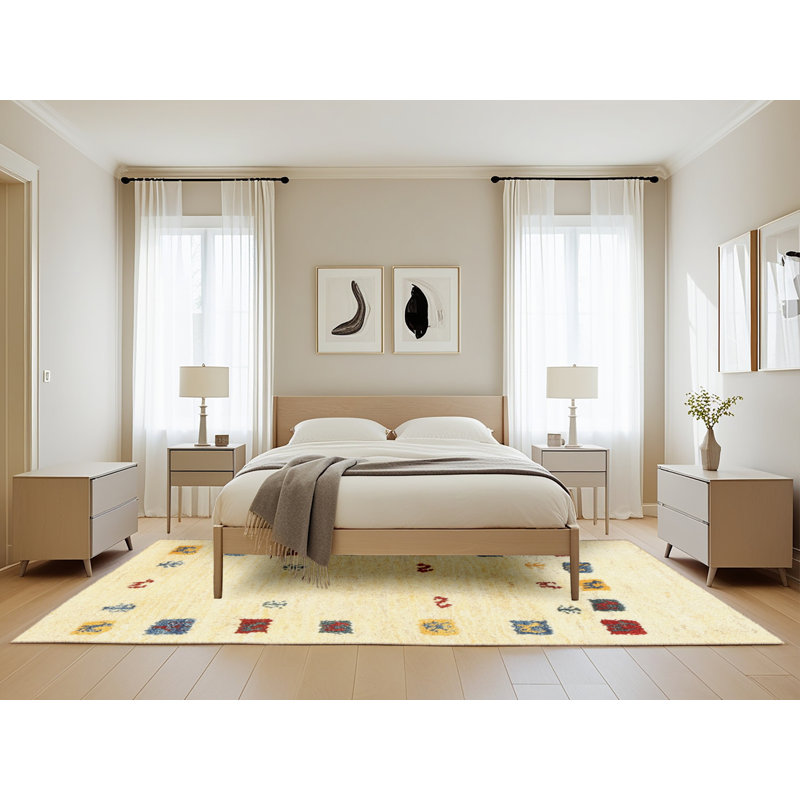 Tapis beige contemporain, Rectangle 5 pi x 8 pi