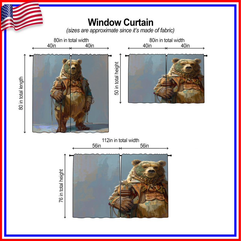 Ours en rideau rétro avec rideaux obscurcissant, 80in x 82in - 2 panels, Room Darkening