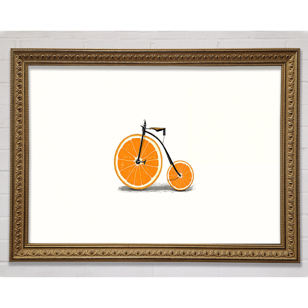 Orangefarbenes Fahrrad - Einzelner Bilderrahmen Druck