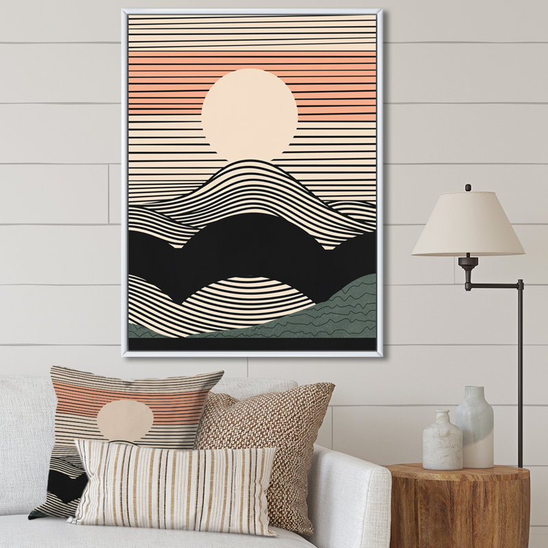 Simple Horizon II sur toile, H 40 po x l 30 po x P 1,5 po, Cadre flottant blanc