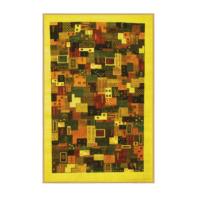 Tapis contemporains jaunes 600 lavables à la machine
