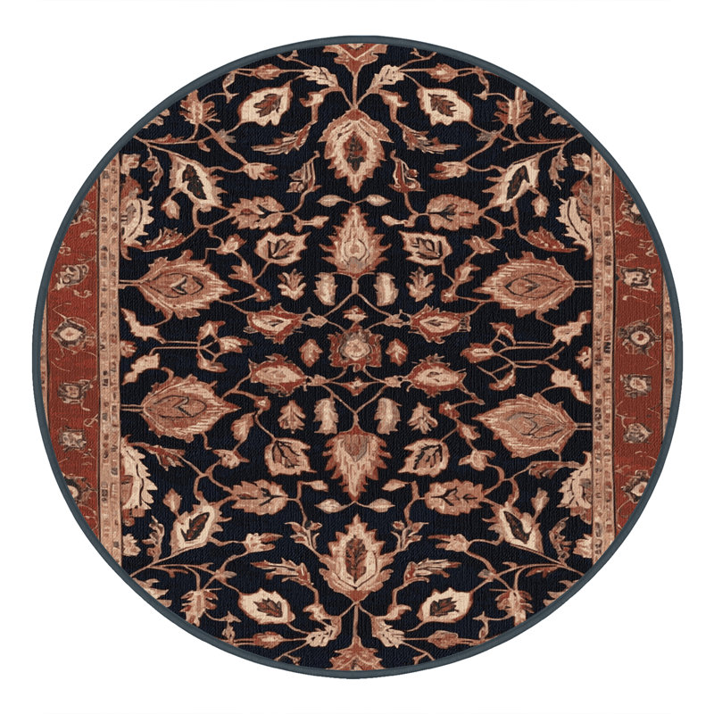 Tapis brun lavable à la machine, Rond 4 pi
