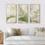 «Goauche Green Flower II - Cabin & Lodge», ensemble de 3 toiles d'art encadrées-2045833604-2045833606