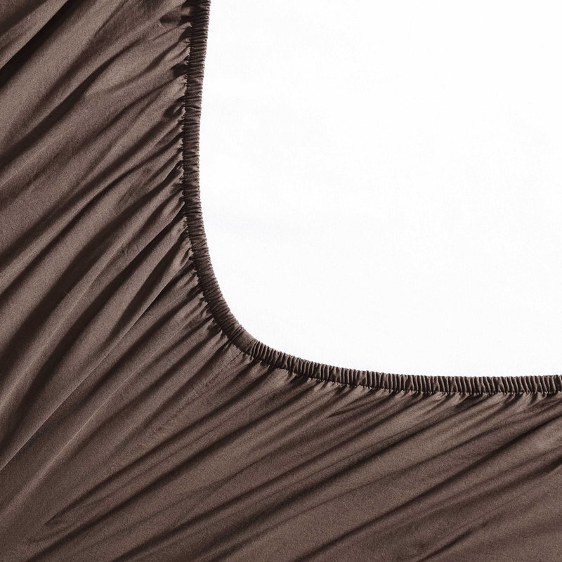 Calvin Klein Washed Cotton Percale Sheet Set, Queen Sheet Set with 2 Pillowcases, Earth Brown