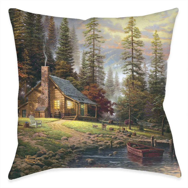 Coussin décoratif Thomas Kinkade A Peace Retreat