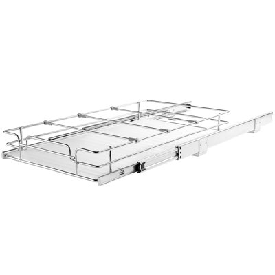 Organisateur coulissant pour placard (11 po L x 21 po P x 2,5 po H), dimensions d'installation pour placard : 13,5 po L x 22 po P x 7 po H, étagères coulissantes robustes pour garde-manger, tiroirs coulissants en acier, rangement coulissant pour sous-évier