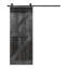Porte de grange coulissante en bois de pin avec trousse de quincaillerie d'installation-93178040-93178027