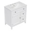 Meuble-lavabo 30 po avec comptoir, meuble-lavabo avec porte et deux tiroirs, structure en bois massif-107088068