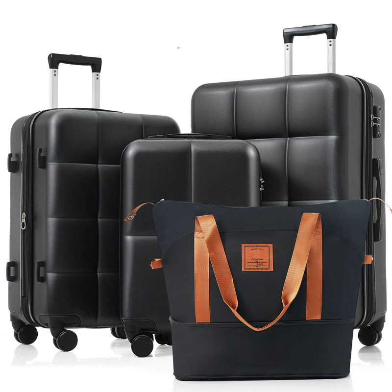 Luggage Sets 4 Piece, Black