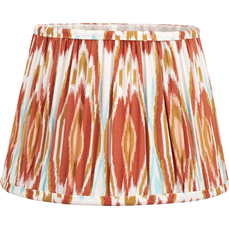 Pleated Cotton Cylinder Shade, 21cm H x 30cm W x 30cm D, Orange