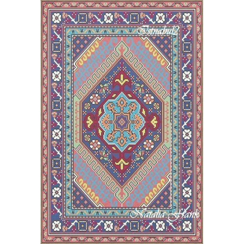 Multicolored Traditional Motif Patterned Vintage Decorative Carpet, Round 3'4"