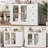 Buffet Cabinet with Storage, 43" Modern Sideboard Kitchen Cabinet with Guardrail Design & Adjustable Shelves-1900345510