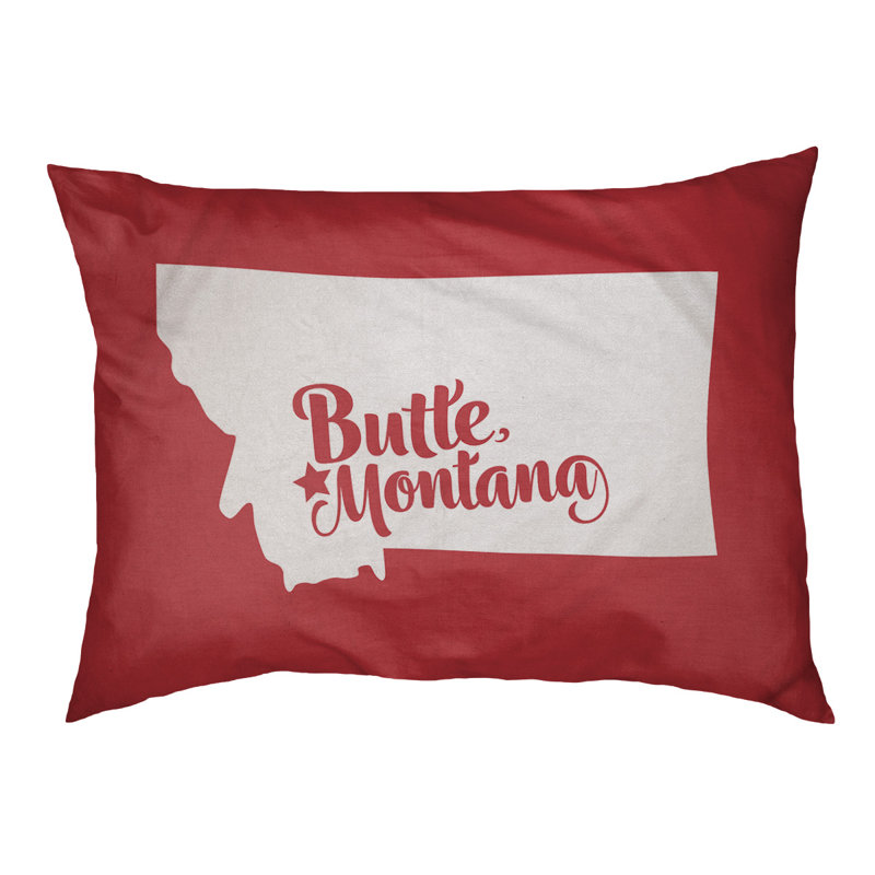Coussin stylisé montana Butte, Petit (L 18 po x l 28 po), Rouge