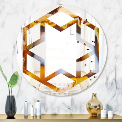 Miroir mural éclectique en agate naturelle