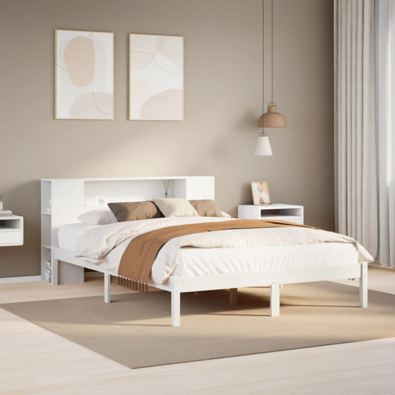 Rigg Solid Wood Bed, Double (4'6), White
