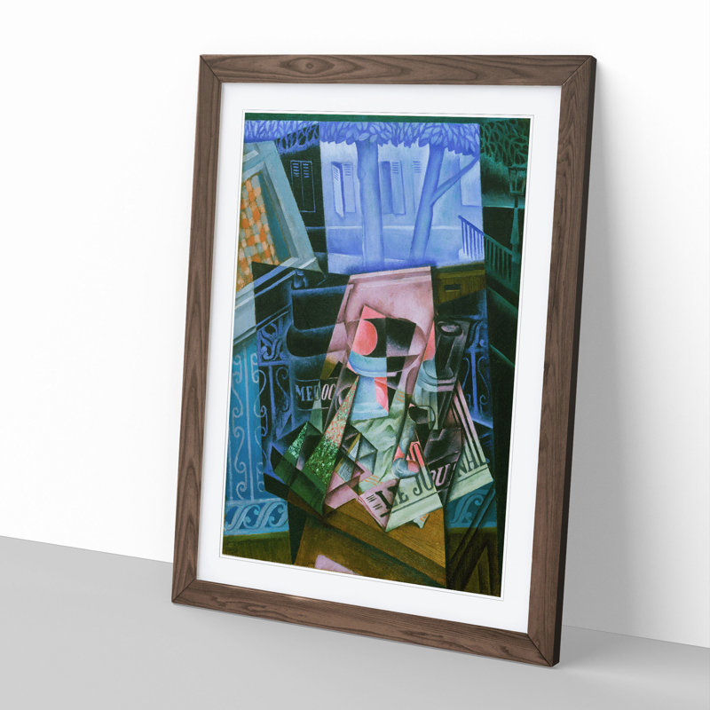 An Open Window by Juan Gris - Picture Frame Graphic Art, Walnut Framed, 48cm H x 36cm W x 2cm D