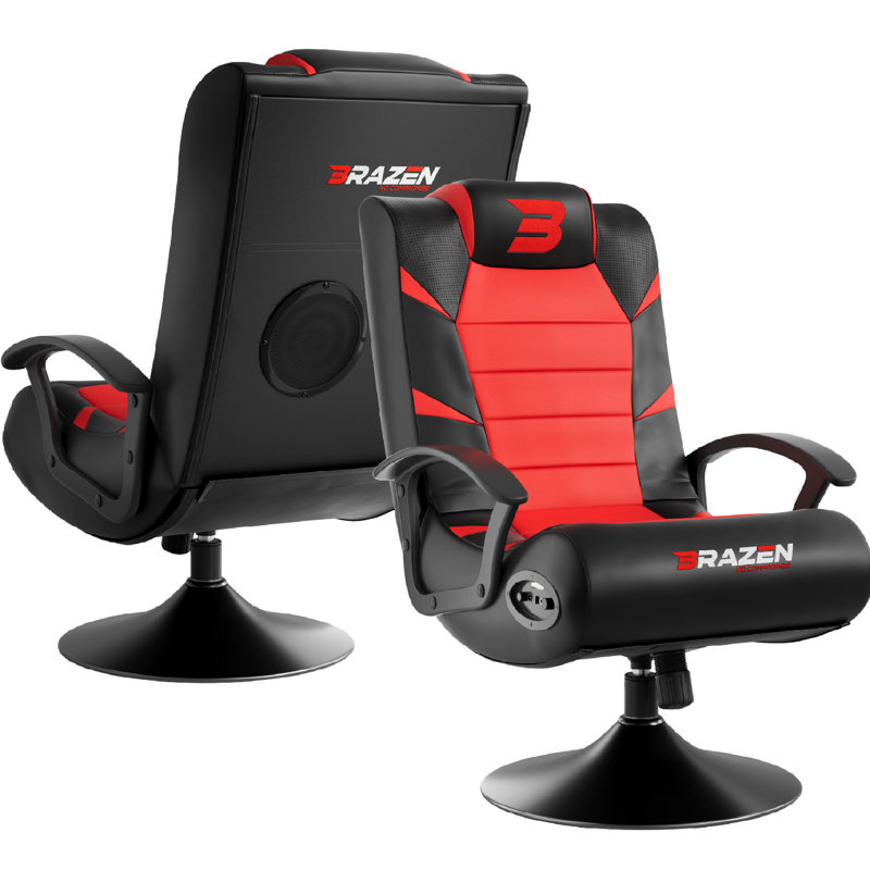BraZen Pride 2.1 Bluetooth Surround Sound Gaming Chair - Pledger, Black/Red