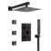 Pressure Balanced  LCD Display Shower System 12" Rain Shower Faucet with Rough-in Valve