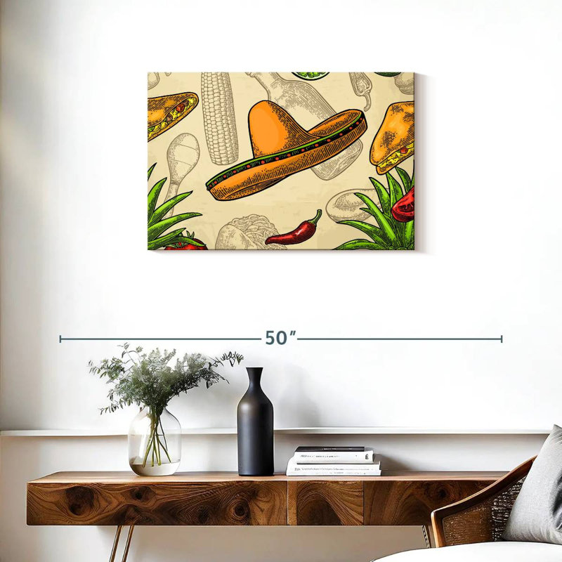 Yarlin Mexican Food Pattern, 20" H x 30" W