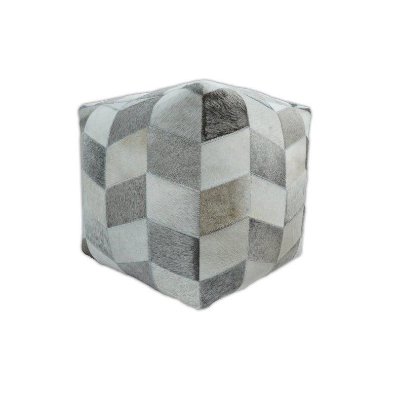 Pouf en cuir véritable Morenci