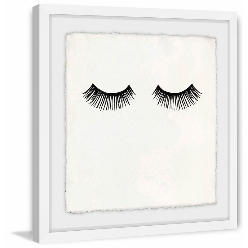 Longs cils - reproduction de dessin encadrée, H 12 po x l 12 po x P 1,5 po
