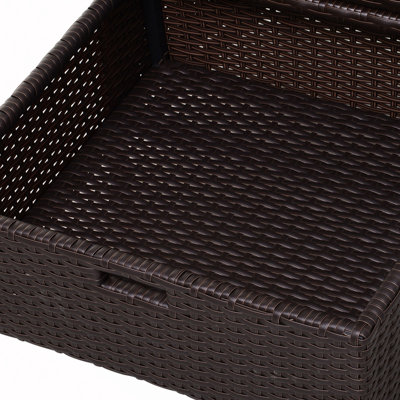 Outdoor/Patio Towel Cabinet, PE Rattan Pool Storage Organizer, Freestanding Outdoor/Patio Towel Rack For Pool With 3 Drawers And Weather Safe Material