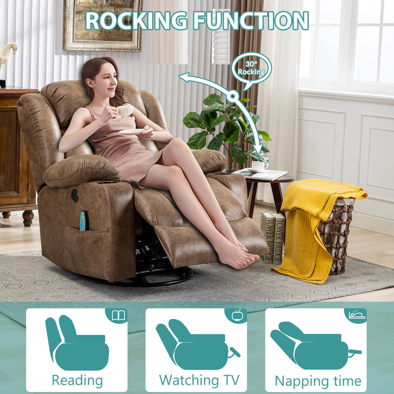 Fauteuil inclinable Aireana, Microfibres brunes