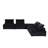 110.02 Lb Black Velvet Sectional , Quality 14.5" Seat Back Height Cozy