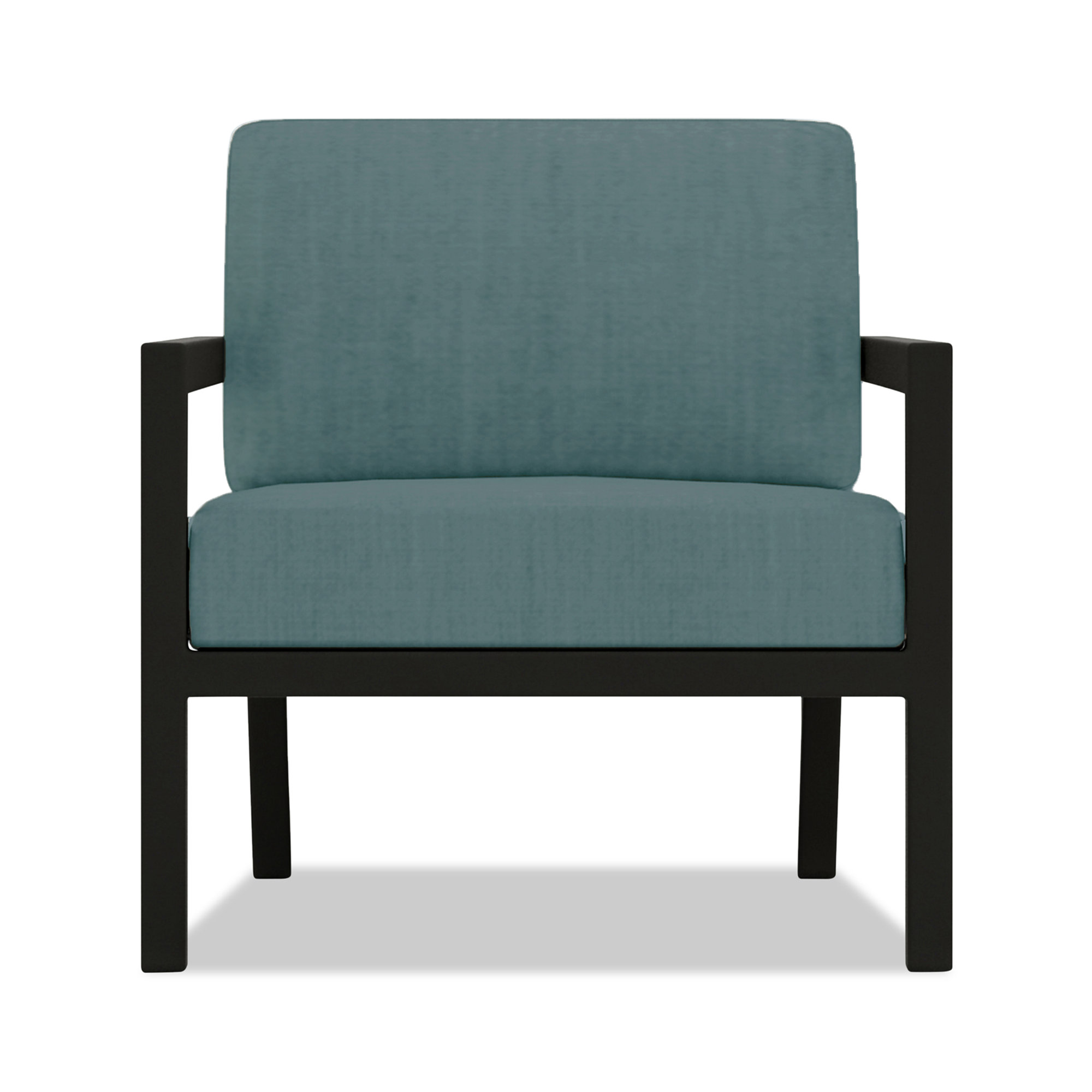 Vivant Patio Chair with Sunbrella® Cushions, Cast Lagoon, Black