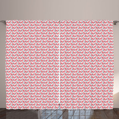 Polyester Semi Sheer Curtain/Drape Pair
