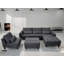 Canapé modulaire en microfibre avec repose-pieds Begraj-700082976-700082979