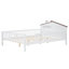 Lit plateforme en bois avec tête de lit en forme de maison, rangement à DEL et rangement intégré-409853301-409853290
