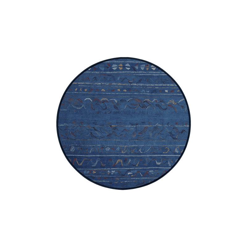 Machine Washable Gray Area Rug, Round 3'