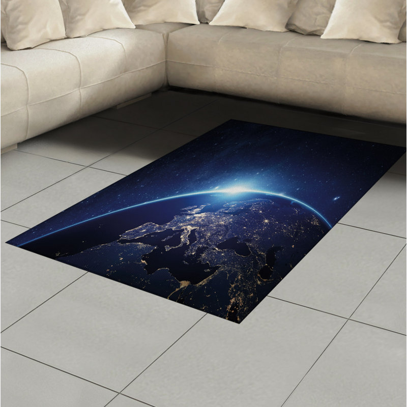 Earth High Density Long Fiber Poly Threads Decorative Area Rug Carpet, Rectangle 4' x 5'8"