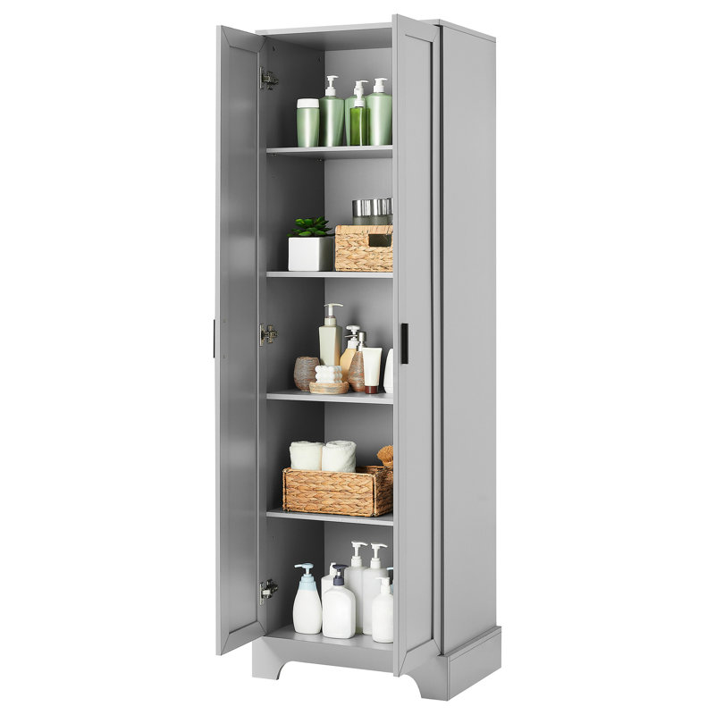 Rangement de bureau gris, deux portes, tablettes réglables, matériau de basculement à deux portes,