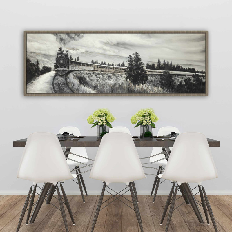 Toile de train à vapeur - décor de train rétro pour la maison, H 21,25 po x l 61,25 po
