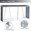 Support de rangement pour bûches en acier galvanisé durable de 129,9 po avec toit - Support de bûches pour l'extérieur, la cour, le jardin, le patio