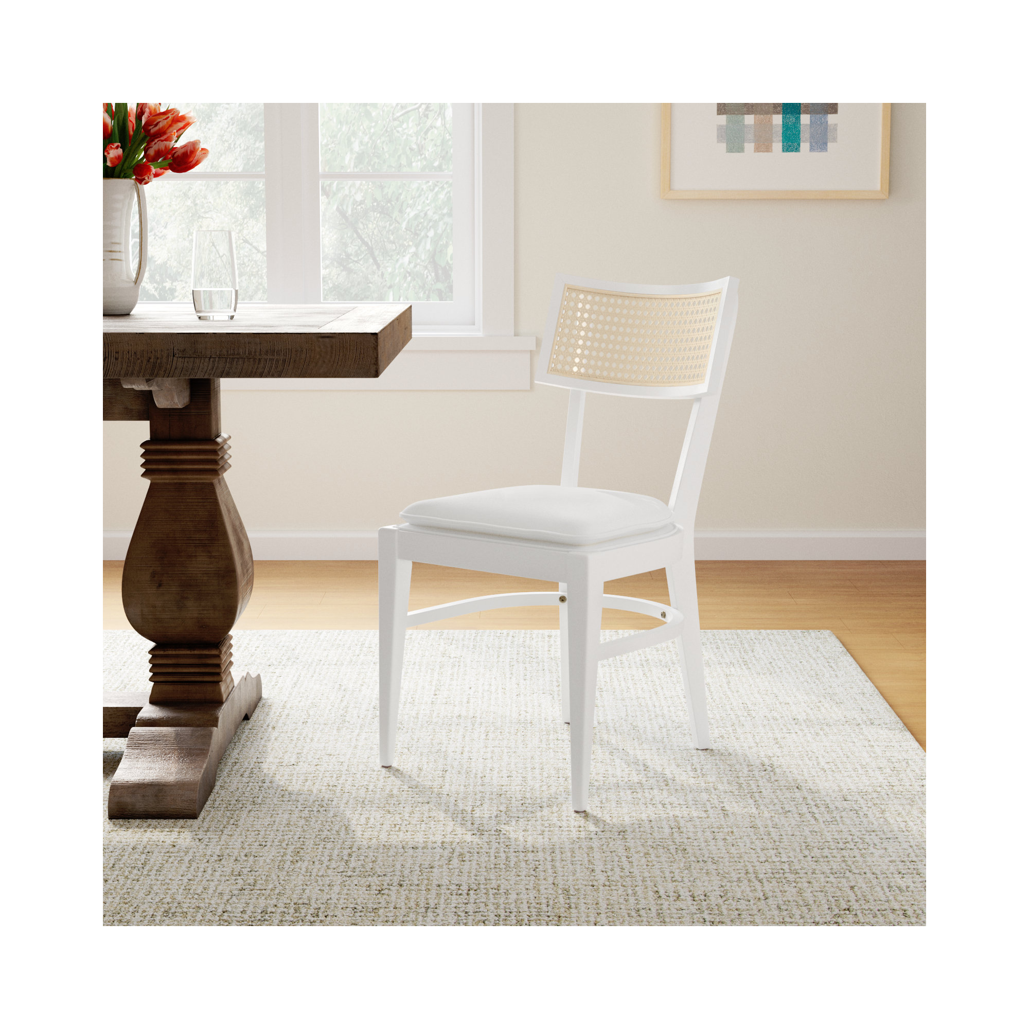 Tarrington Cane Dining Chair, White