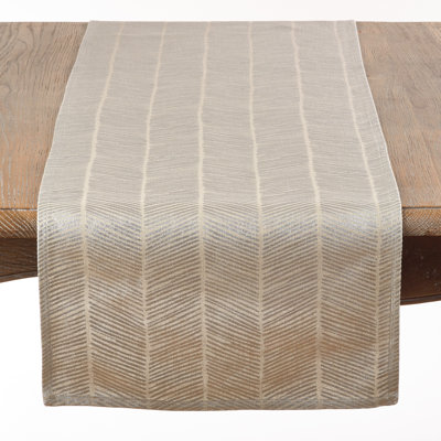 Metallic Silver Herringbone Table Runner